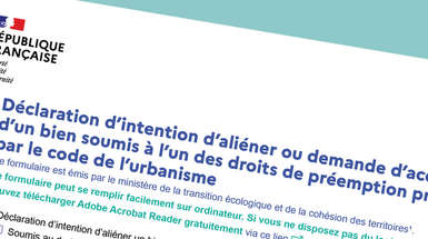 Déclaration d'intention d'aliéner